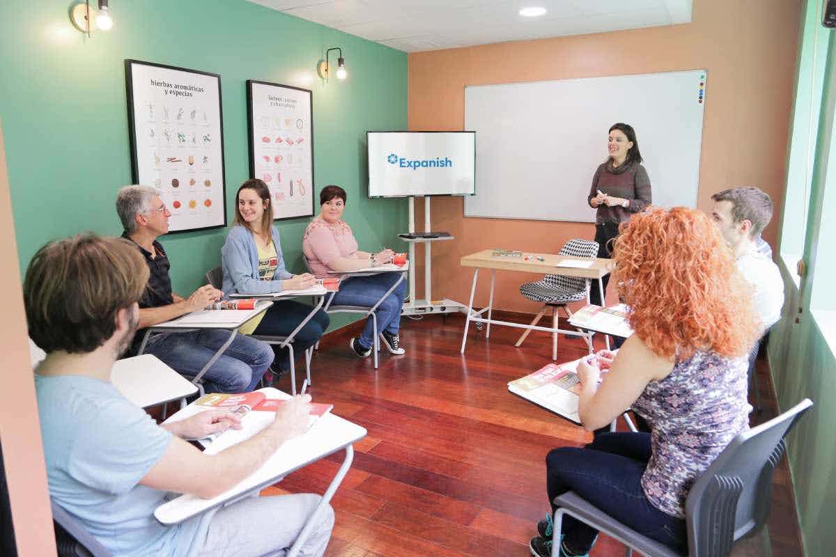 Students in spanish classroom