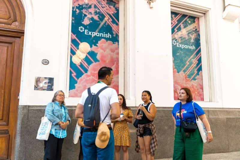 Entrance with students