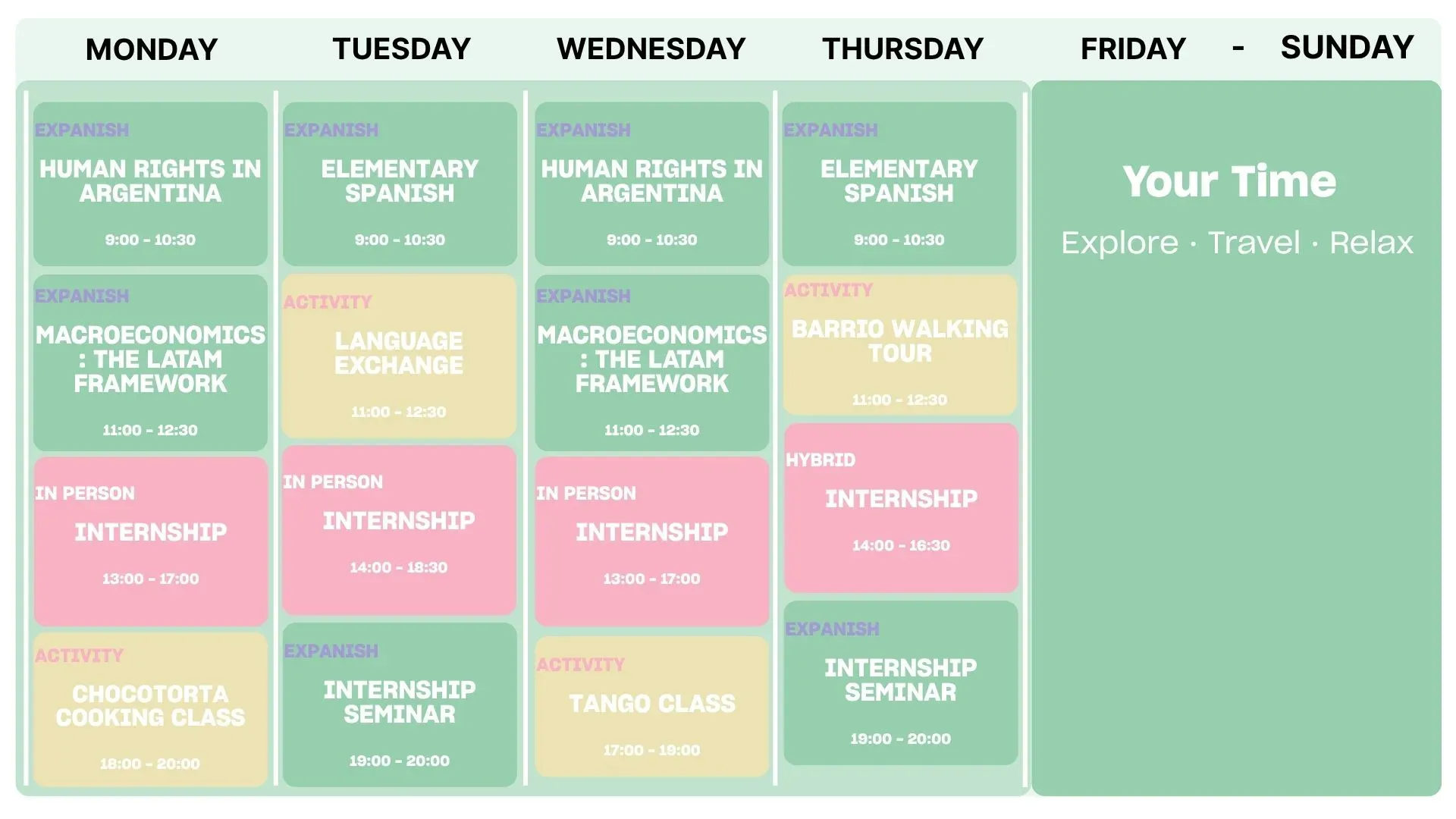 Weekly Schedule
