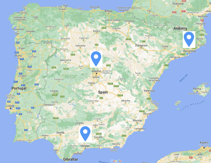 Expanish locations Spain