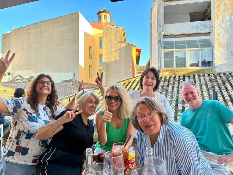 mature students after class in Malaga